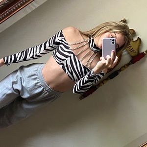 Jaded London zebra top